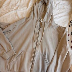 H&M Beige Zip-Up Hoodie